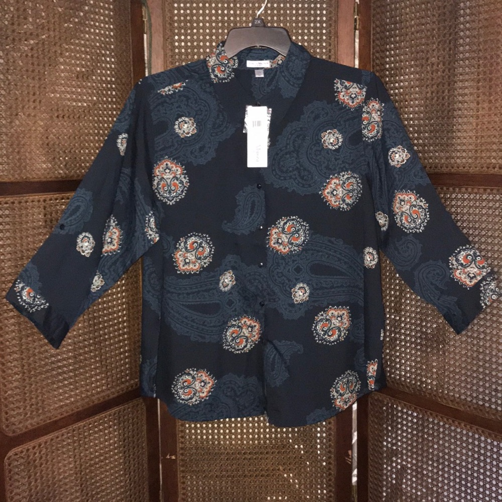 New! Rebecca Malone Button Down Blouse